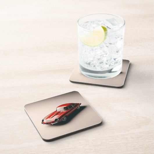 E-Typ Jaguar Coupe (rot) Getränkeuntersetzer (Rechte Seite)