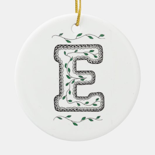 E Ursprüngliche Weihnachtsbaumverzierung Keramik Ornament (Vorne)