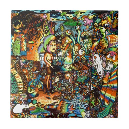 E verbogene psychedelische Kunst Fliese (Vorderseite)