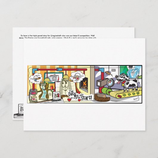 E versus B - Das Datum lief gut Postkarte (Vorne/Hinten)