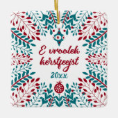 E vroolek kerstfeejst, West Flemish Merry Xmas Keramikornament (Vorderseite)