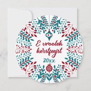 E vroolek kerstfeejst, Westflämisches frohes Weihn Feiertagskarte