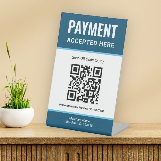 E-Wallet Scan zur Bezahlung von QR Code Payment Ta Sockelschild