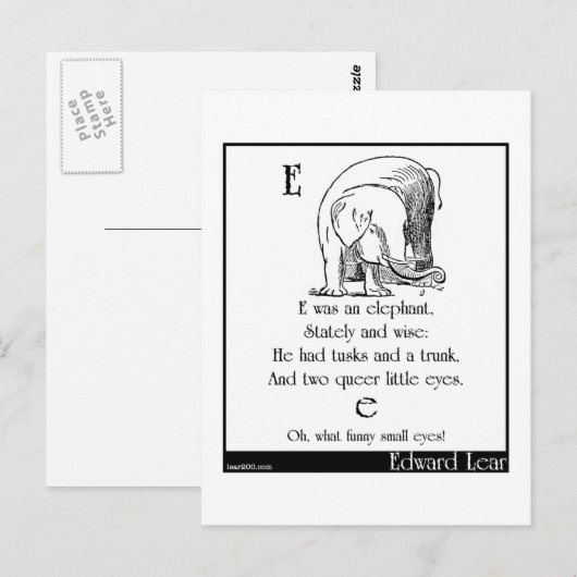 E war ein Elefant Postkarte (Vorne/Hinten)