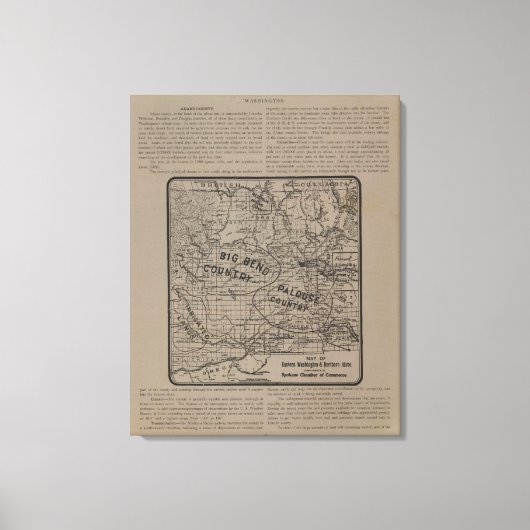 E Washington, N Idaho Leinwanddruck (Vorderseite)