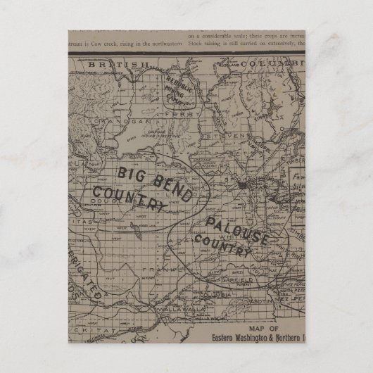 E Washington, N Idaho Postkarte (Vorderseite)