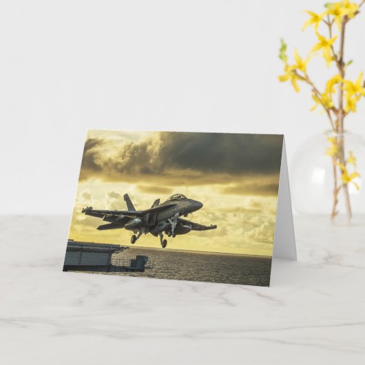 Ea18g Kampfflugzeug, das den Trägerraketen abschie Karte (Gelbe Blume)