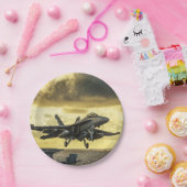 Ea18g Kampfflugzeug, das den Trägerraketen abschie Pappteller (Party)