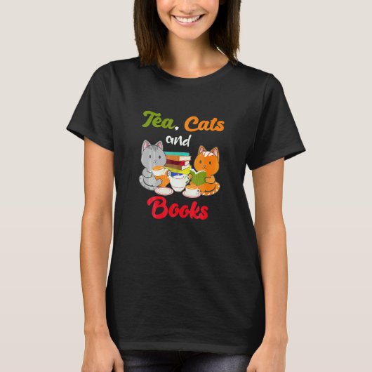 Ea Katzen Und Bücher Katze Bücherwurm Ea Trinker T-Shirt (Vorderseite)
