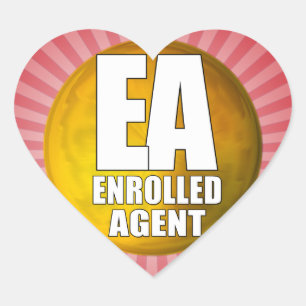 EA LOGO ENROLLED AGENT Herz-Aufkleber
