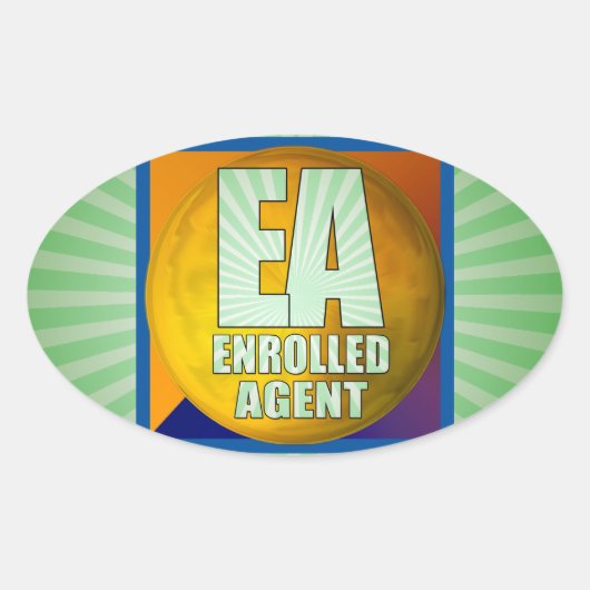 EA LOGO ENROLLED AGENT OVALER AUFKLEBER (Vorderseite)
