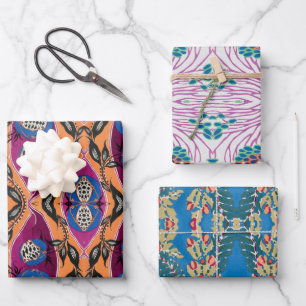 EA Séguy botanische Blume Geschenkpapier Set