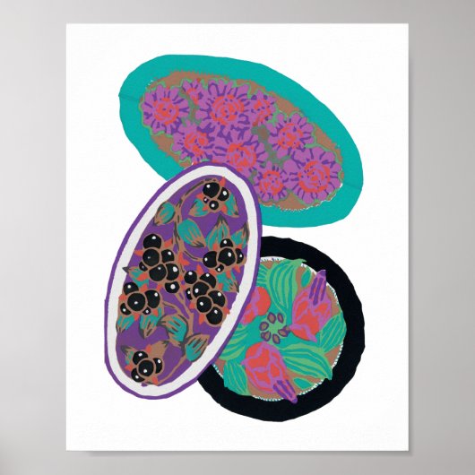 EA Séguy botanische Blume-Plakat Poster (Vorne)