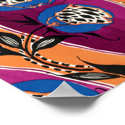 EA Séguy botanische Blume-Plakat Poster (Ecke)