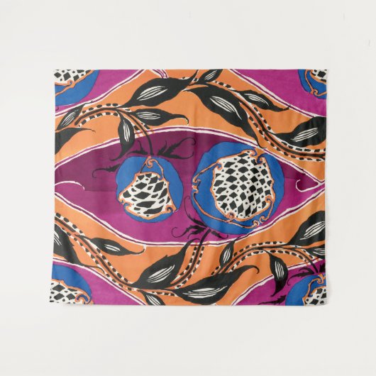 EA Séguy botanische Blume Wandteppich (Vorderseite (Horizontal))