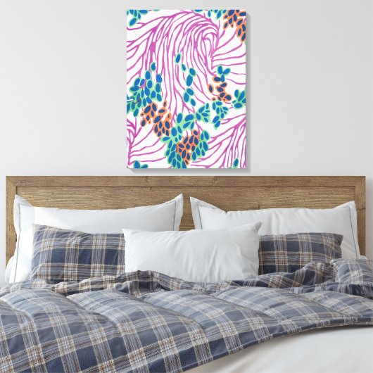 EA Séguy botanische Premium Wrapped Canvas Leinwanddruck (Insitu (Schlafzimmer))