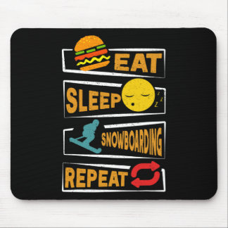 Ea T Sleep Snowboarden Wiederholung Funny Snowboar Mousepad