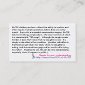 EA/TEF Karten für Mädchen (Rückseite)