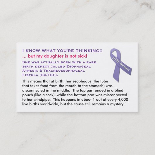 EA/TEF Karten für Mädchen (Vorderseite)