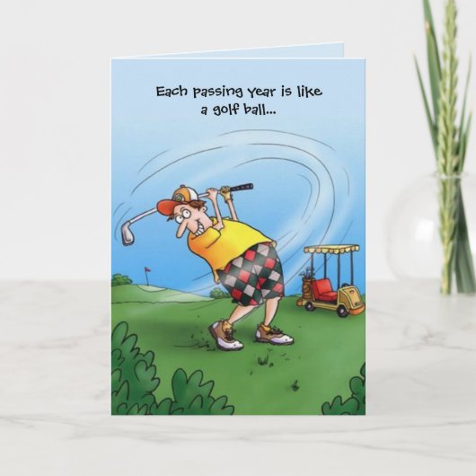 Each Year is like a Golf Ball Birthday Karte (Vorderseite)