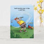 Each Year is like a Golf Ball Birthday Karte (Gelbe Blume)