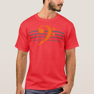 EADG 4 String Orange Bass Clef Bass GuitarBass Pla T-Shirt
