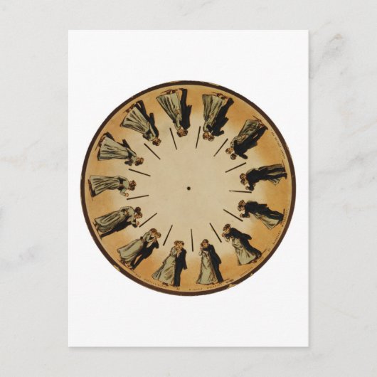 Eadweard Muybridge Couple Waltzing Phenakistoscope Postkarte (Vorderseite)