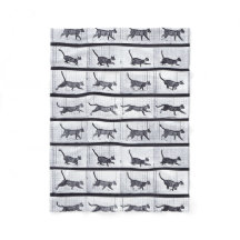 EADWEARD MUYBRIDGE: Gehende Katze - Fleecy Decke
