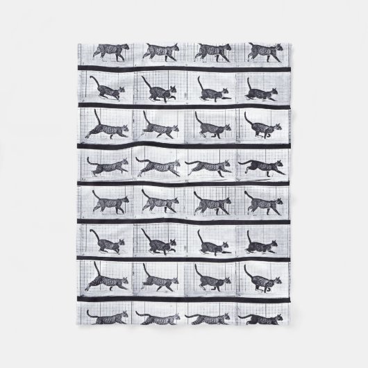 EADWEARD MUYBRIDGE: Gehende Katze - Fleecy Decke (Vorderseite)