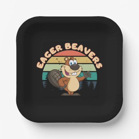 Eager Beavers Pappteller (Vorderseite)
