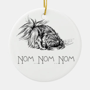 Eager Eater Peke Keramikornament