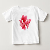 Eager Pink Hearts Baby T-shirt (Vorderseite)