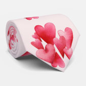 Eager Pink Hearts Krawatte (Gerollt)