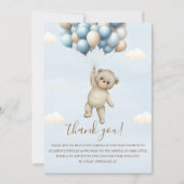 Eagerly Awaiting Baby Boy Bear Shower Dankeskarte (Vorderseite)