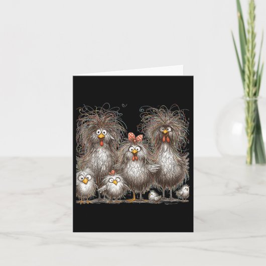 Eagerlys farbenfrohe Funny Funny Chicken Art, Craz Karte (Vorderseite)