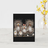 Eagerlys farbenfrohe Funny Funny Chicken Art, Craz Karte (Gelbe Blume)