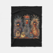 Eagerlys farbenfrohe Funny Funny Chicken Art Fleecedecke (Vorderseite)