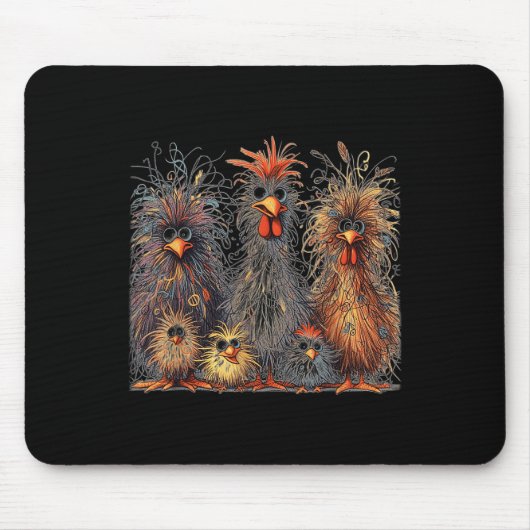 Eagerlys farbenfrohe Funny Funny Chicken Art Mousepad (Vorne)