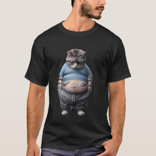 Eagerlys Fat Cat Art - Bauch - Traurige Katze T-Shirt