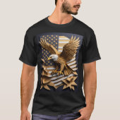 Eagle 3D Paper Art Design T - Shirt (Vorderseite)