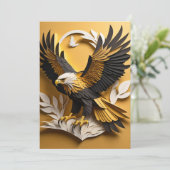 Eagle 3D Paper Art Design T - Shirt Einladung (Stehend Vorderseite)