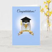 Eagle Abschluss gratuliert hellblau Karte (Gelbe Blume)