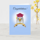 Eagle Abschluss gratuliert hellblauen Wagen Karte (Gelbe Blume)