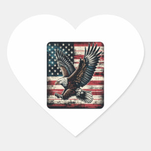 Eagle American Flag 4. Juli Tag Adlergeschenke Herz-Aufkleber