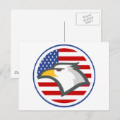 Eagle American Flag Postkarte (Vorne/Hinten)