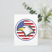 Eagle American Flag Postkarte (Stehend Vorderseite)