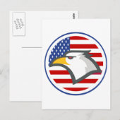 Eagle American Flag Postkarte (Vorne/Hinten)