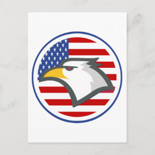 Eagle American Flag Postkarte