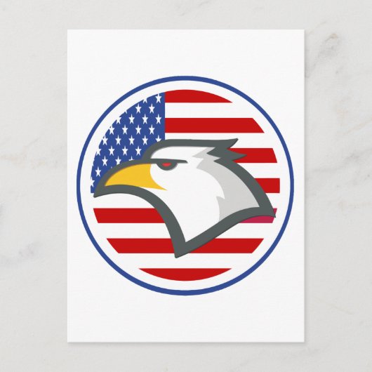 Eagle American Flag Postkarte (Vorderseite)
