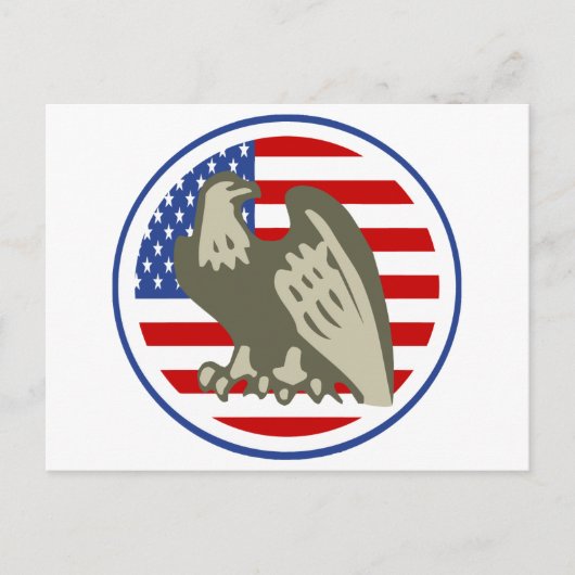 Eagle American Flag Postkarte (Vorderseite)